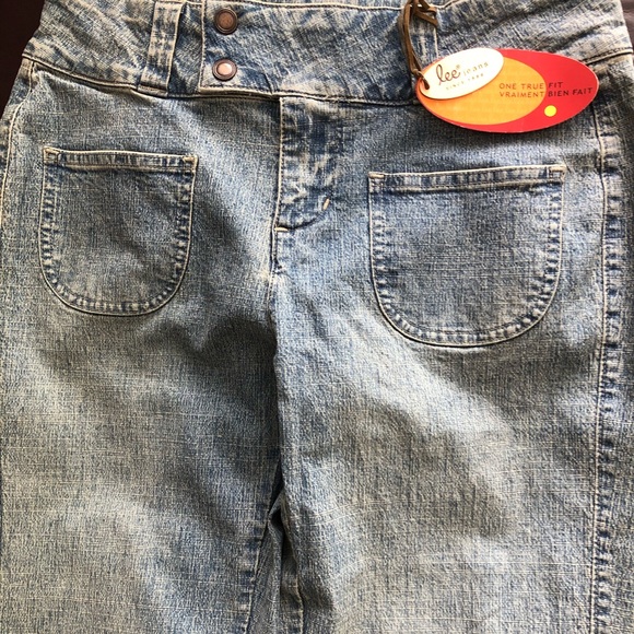 Long Lt.Blue Lee Women’s Jeans Stretch no gap waistband One True Fit Boot Cut - Picture 4 of 11
